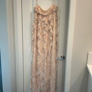 Lovers + Friends Ruffled Dress in Soft Beige